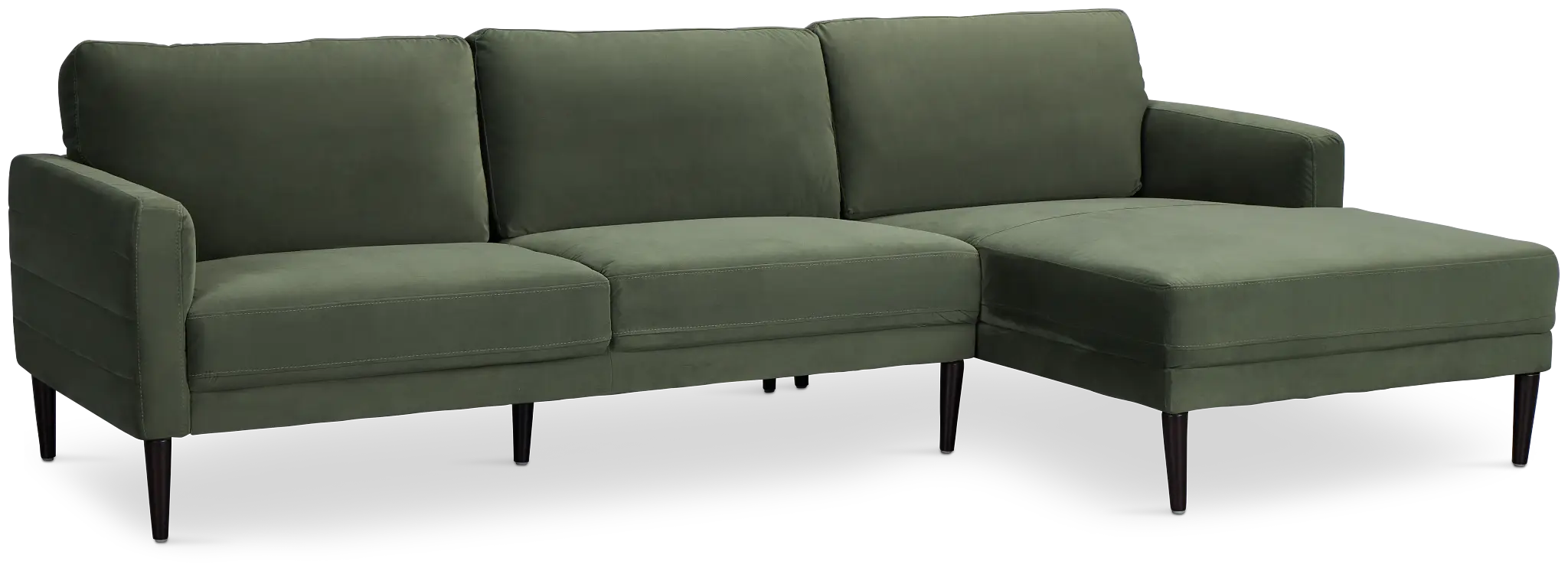 Nala Green Velvet Right Chaise Sectional Nala Green Velvet Right Chaise Sectional