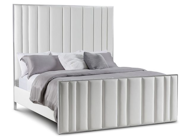 Ocean Drive White Metal Panel Bed