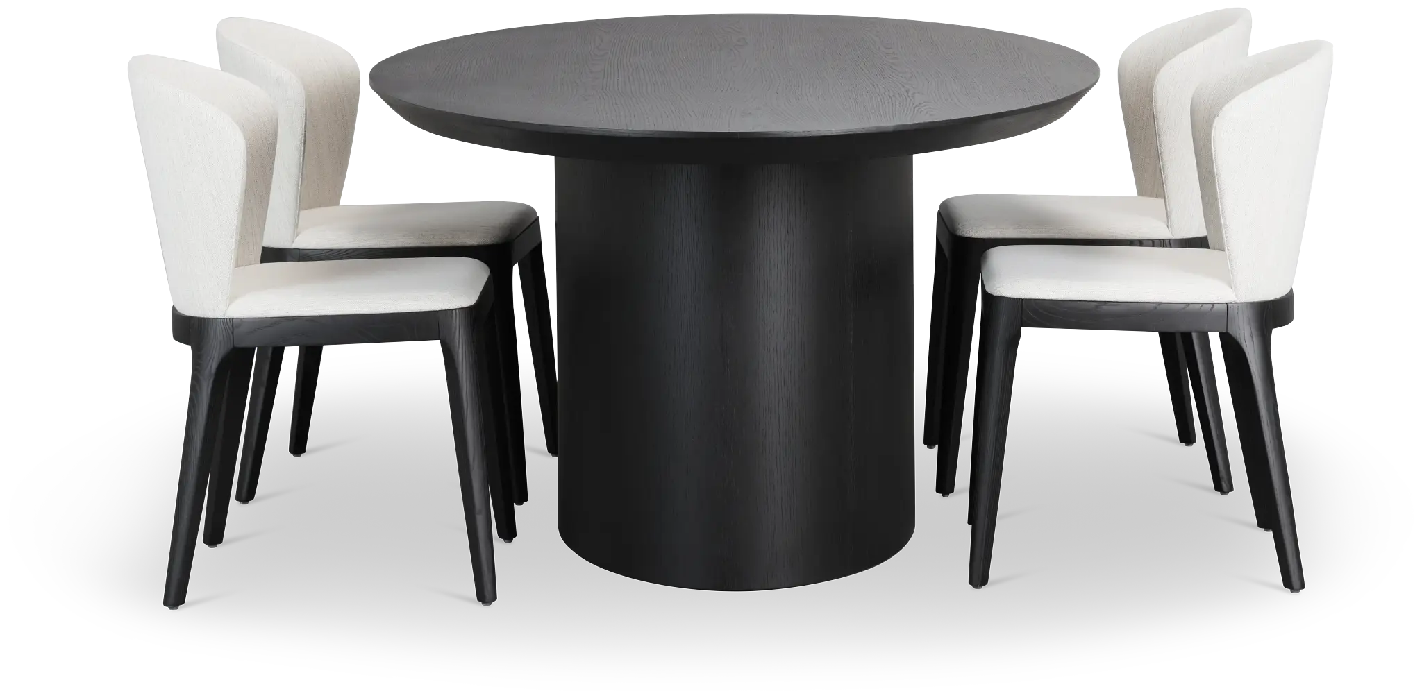 Nomad Black 94" Oval Table & 4 Light Beige Chairs W/ Black Legs Nomad Black 94" Oval Table & 4 Light Beige Chairs W/ Black Legs