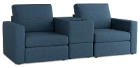 Citymod Blue Fabric 3-piece Modular Sofa With Storage Console