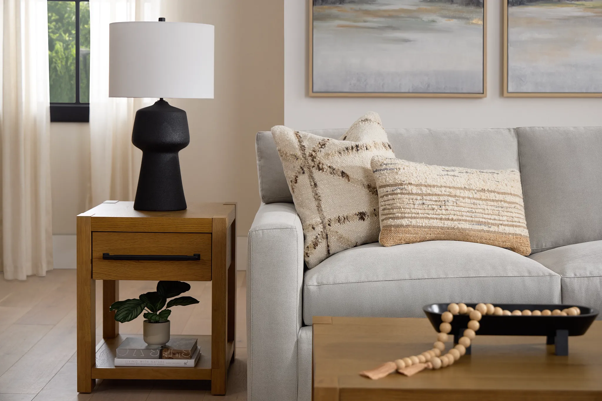 Hudson Gray Fabric Medium Right Chaise Wedge Sectional