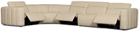 Jace Ivory Lthr/vinyl Small Triple Power Reclining Two-arm Sectional