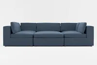 Destin Elite Dark Blue Fabric 6-piece Pit Sectional