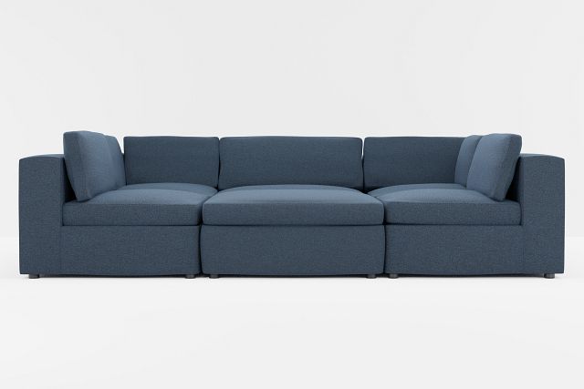 Destin Elite Dark Blue Fabric 6-piece Pit Sectional