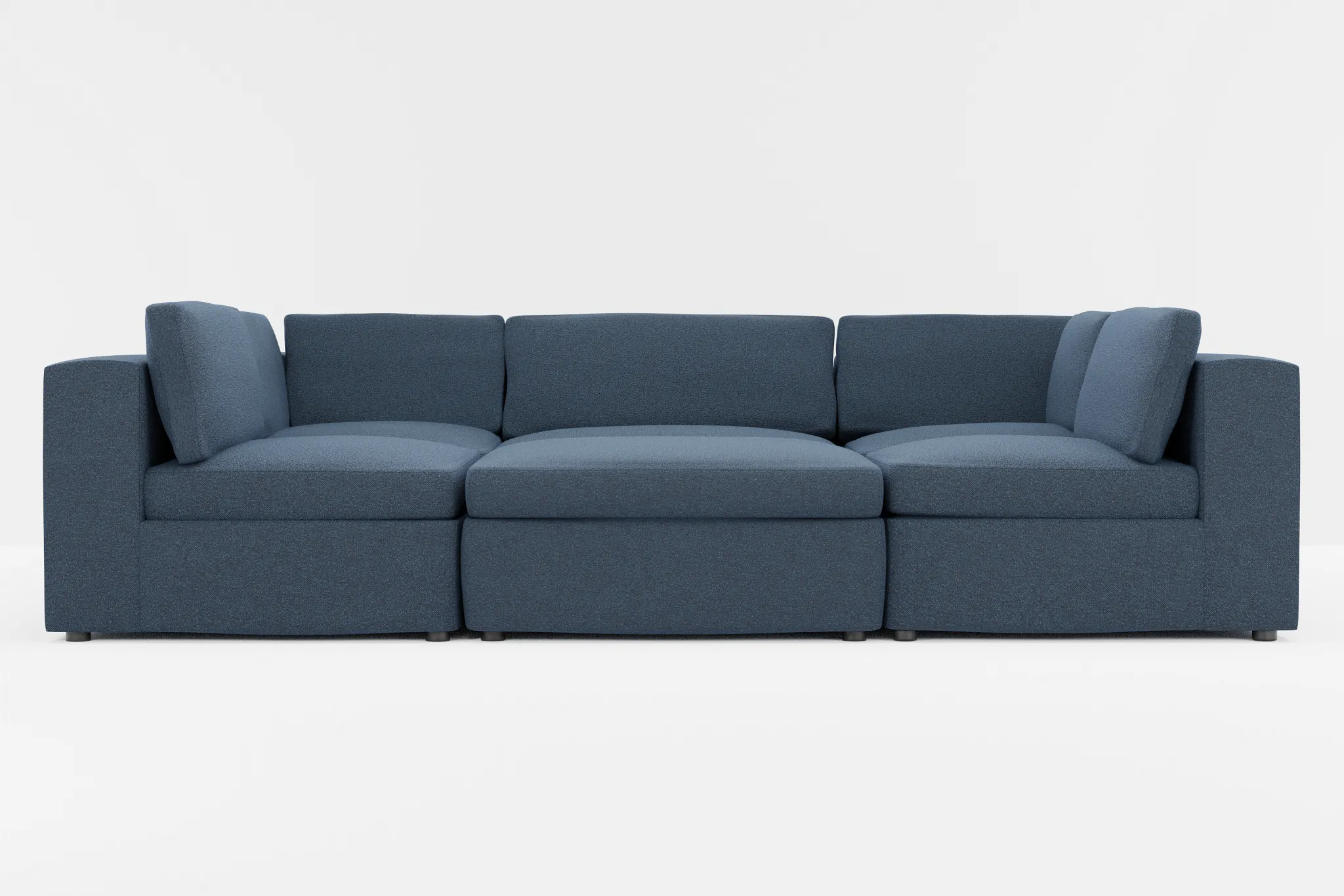 Destin Elite Dark Blue Fabric 6-piece Pit Sectional