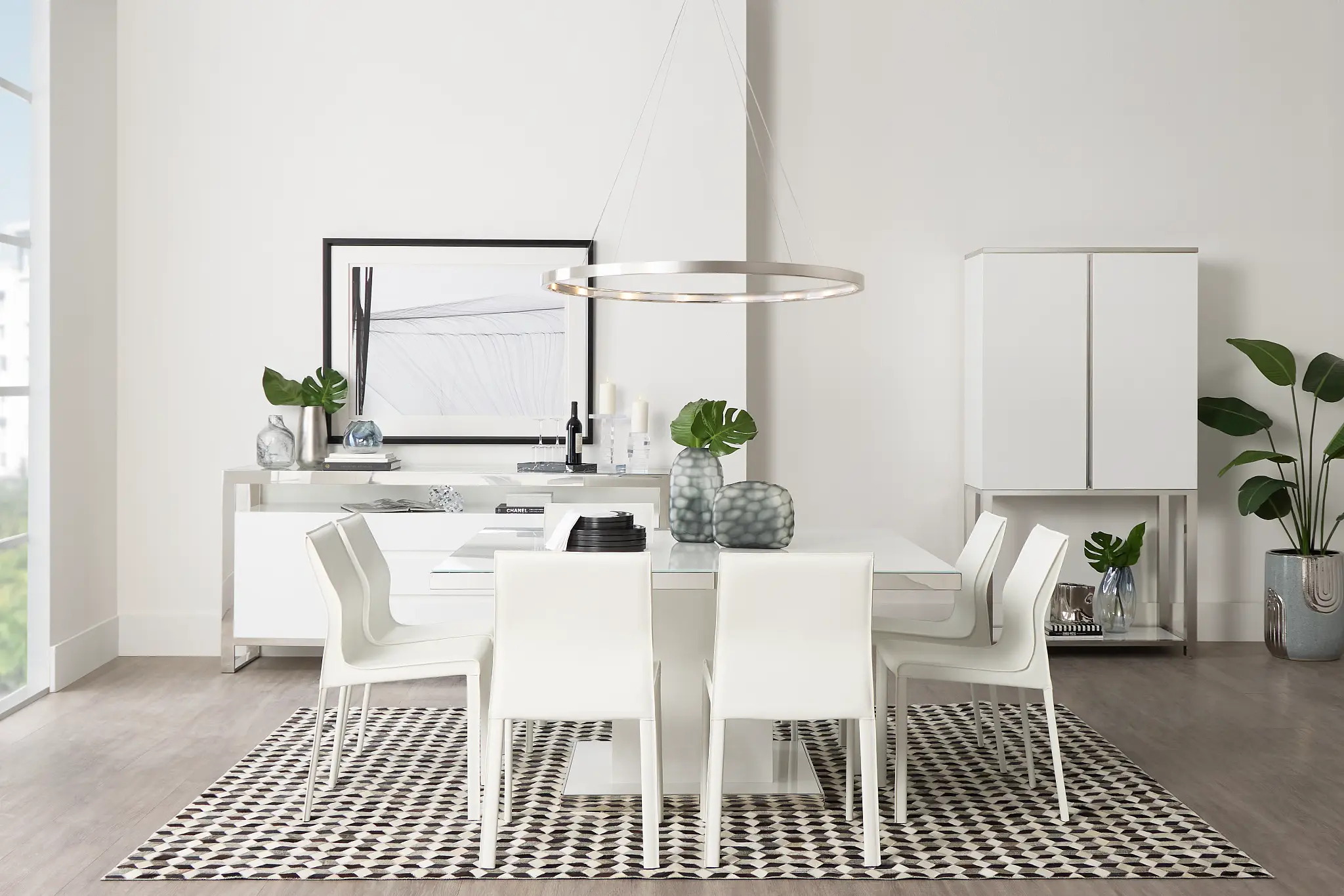 Miami White 59" Square Table Miami White 59" Square Table