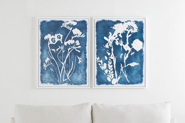 Tigerlilly Blue Set Of 2 Framed Wall Art