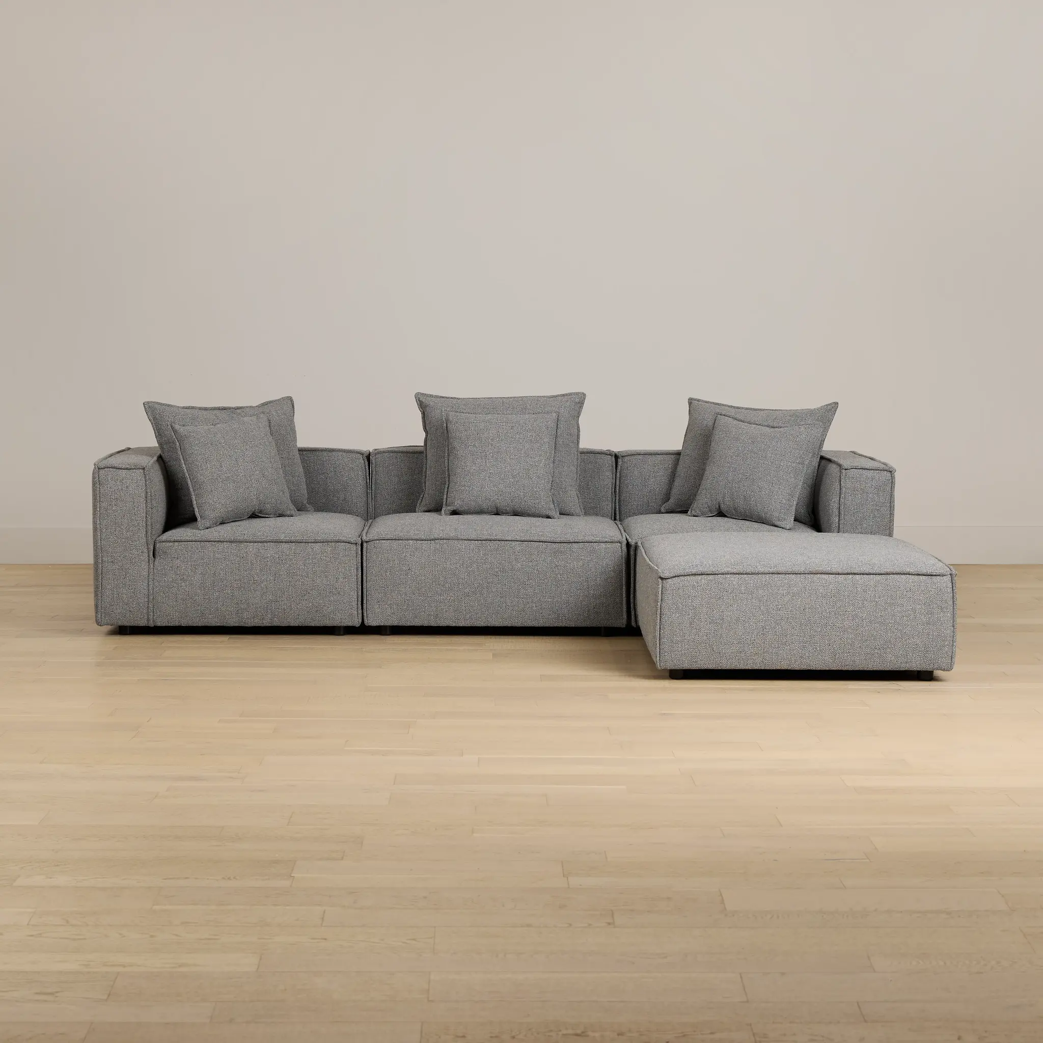 Tatum Gray Fabric 4-piece Bumper Sectional Tatum Gray Fabric 4-piece Bumper Sectional