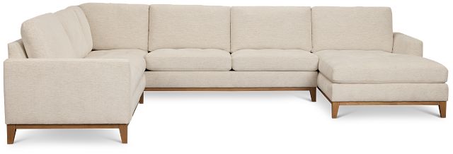 Maisie Light Beige Fabric Medium Right Chaise Sectional