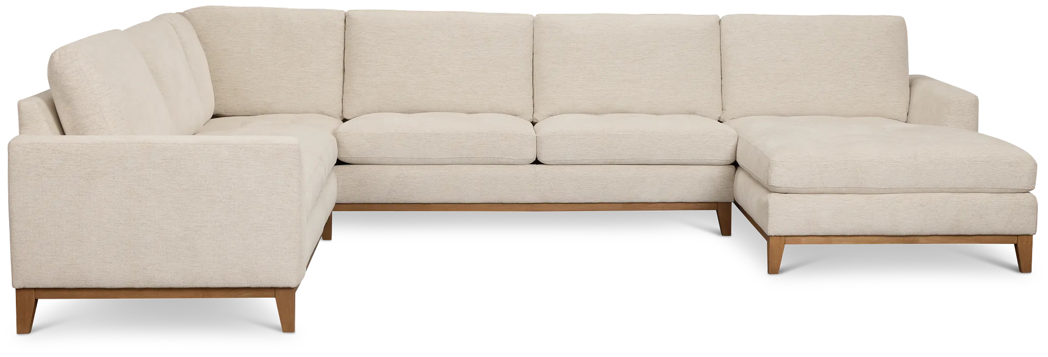 Maisie Light Beige Fabric Medium Right Chaise Sectional