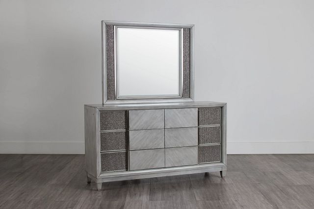 Viviana Silver Dresser & Mirror
