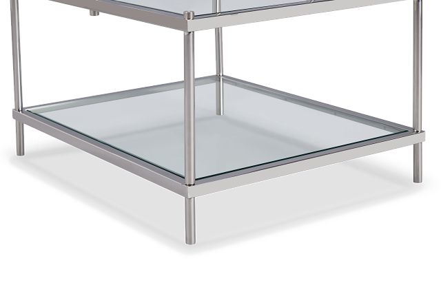 Josie Silver Glass Accent Table