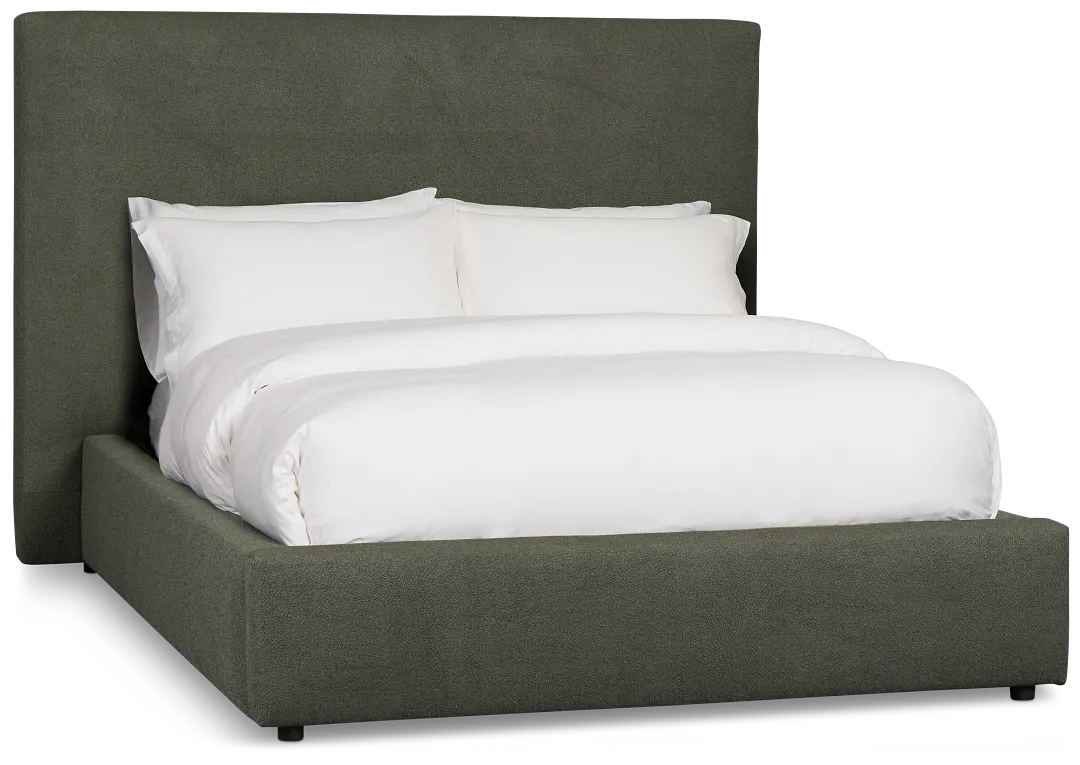 Grayton Sutton Green 54" Upholstered Platform Bed