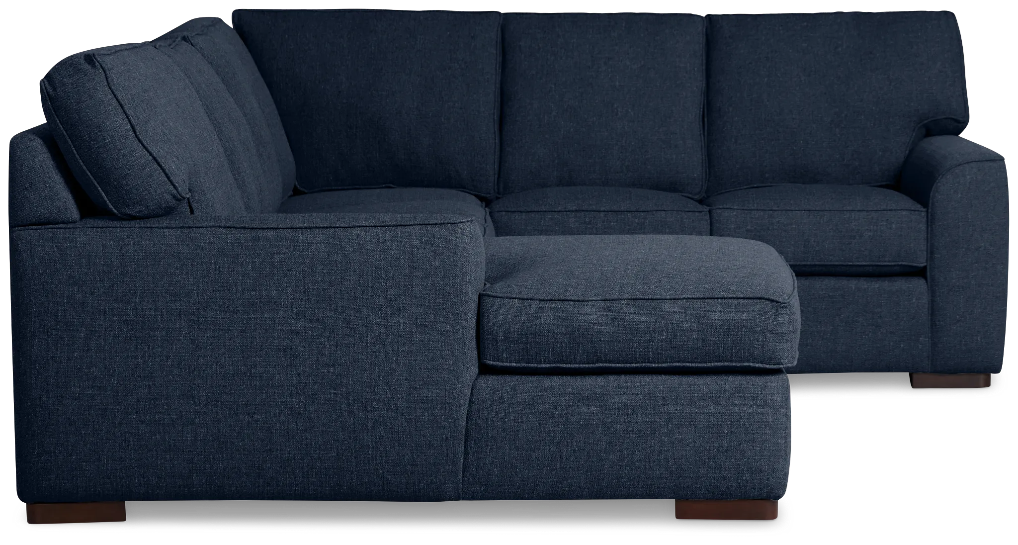Sinclair Dark Blue Fabric Small Left Chaise Sectional