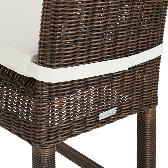 Canyon Dark Brown White Woven 30" Barstool