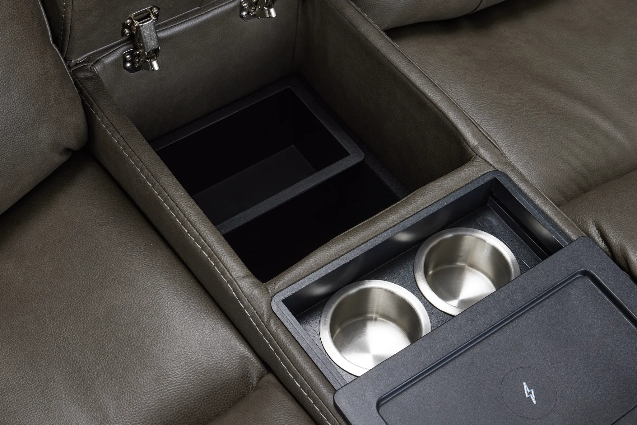 Jayden Gray Micro Power Reclining Console Loveseat