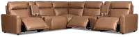 Edison Dark Brown Lthr/vinyl Large Triple Power Reclining Two-arm Sectional