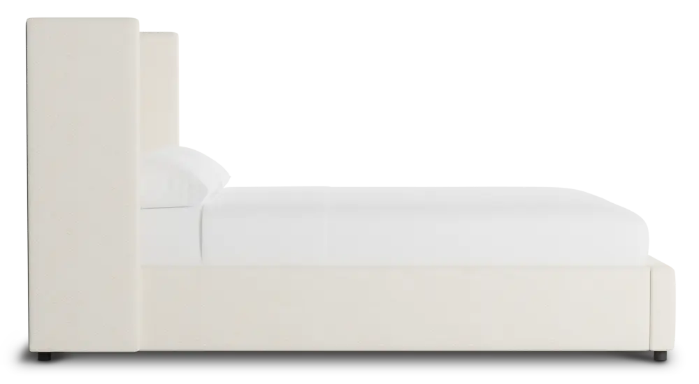Captiva Gellar White 48" Upholstered Shelter Bed Captiva Gellar White 48" Upholstered Shelter Bed