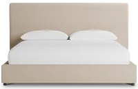 Grayton Linen Beige 54" Upholstered Platform Bed