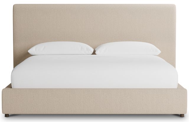 Grayton Linen Beige 54" Upholstered Platform Bed