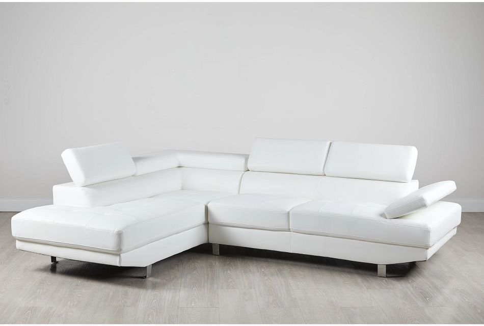 Zane White Micro Left Chaise Sectional Living Room Sectionals City Furniture