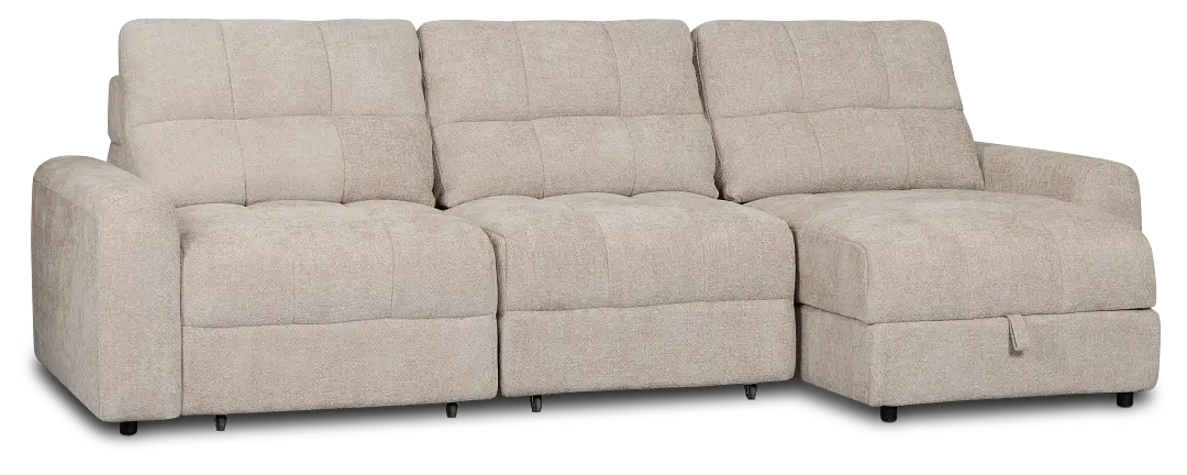 Hendrix Light Taupe Fabric Right Dual Power Extension Chaise Sectional Hendrix Light Taupe Fabric Right Dual Power Extension Chaise Sectional