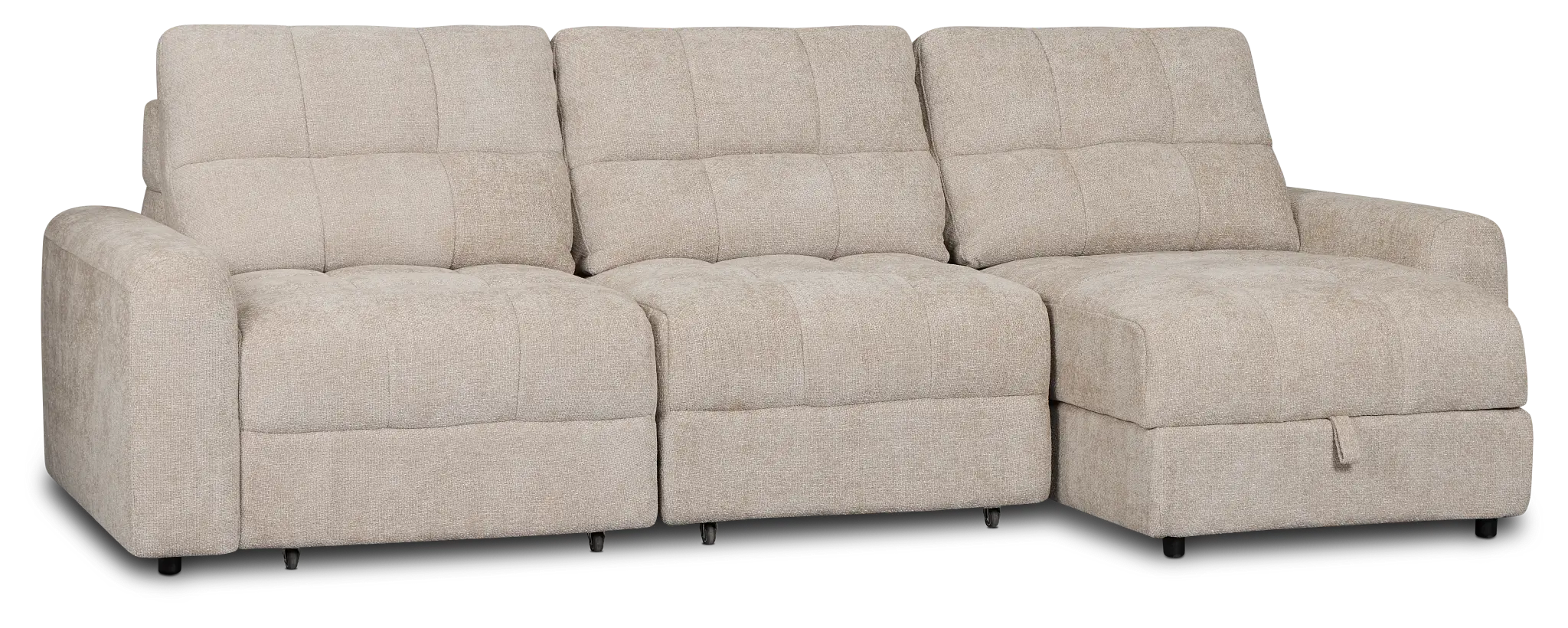 Hendrix Light Taupe Fabric Right Dual Power Extension Chaise Sectional Hendrix Light Taupe Fabric Right Dual Power Extension Chaise Sectional