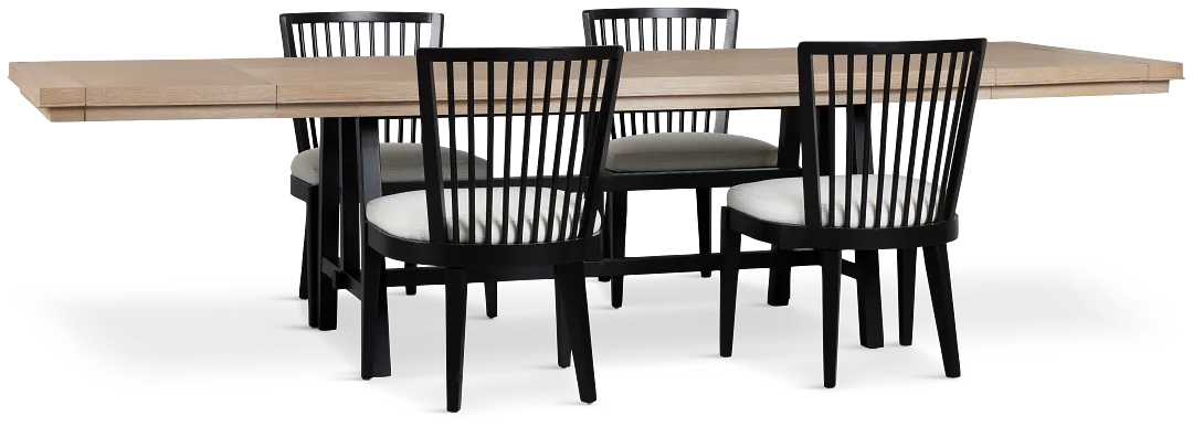 Southlake Two-tone Rectangular Table & 4 Wood Chairs