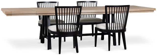 Southlake Two-tone Rectangular Table & 4 Wood Chairs