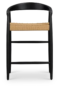 Santorini Black Curved 24" Woven Barstool