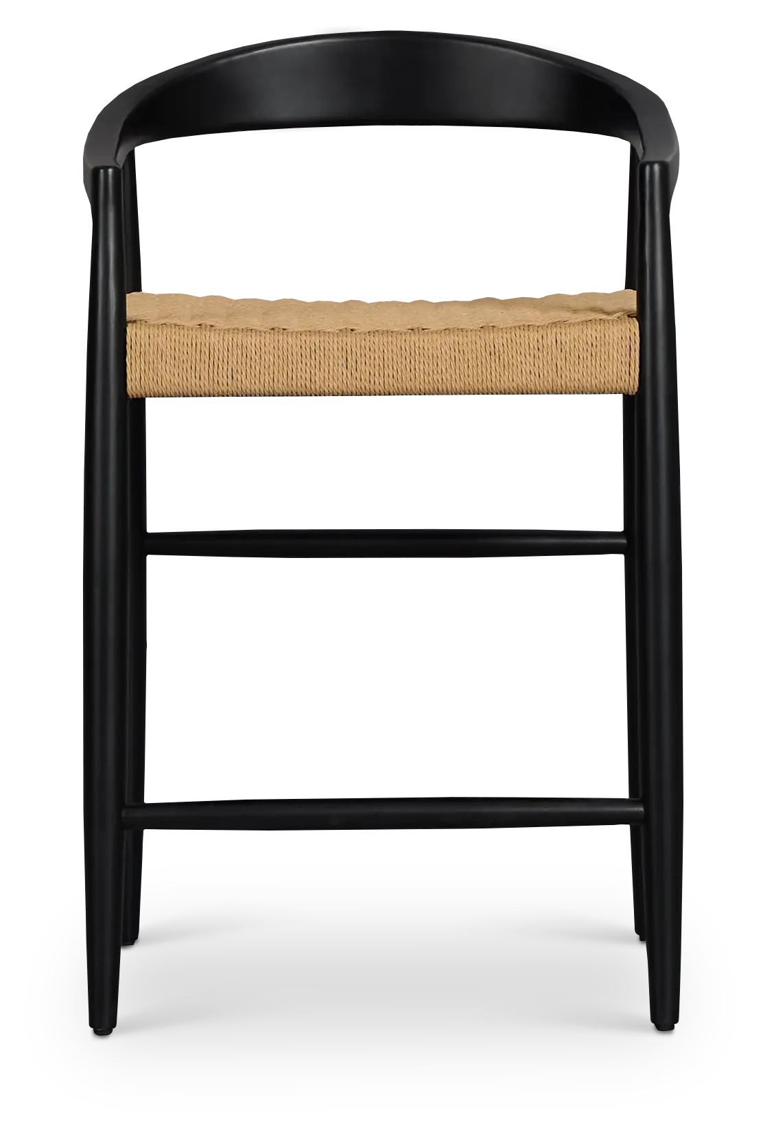 Santorini Black Curved 24" Woven Barstool Santorini Black Curved 24" Woven Barstool