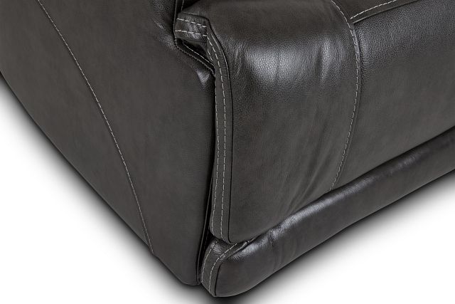 Valor Dark Gray Leather Power Reclining Sofa