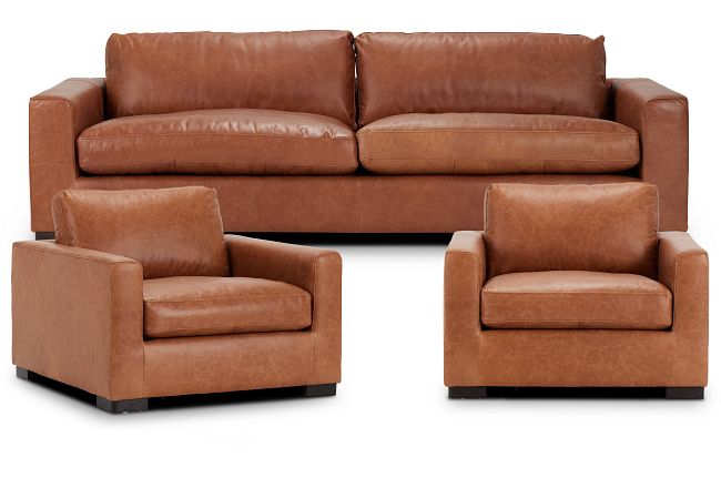 Bohan Brown Leather Large Living Room