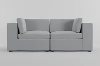 Destin Delray Light Gray Fabric 2-piece Modular Sofa