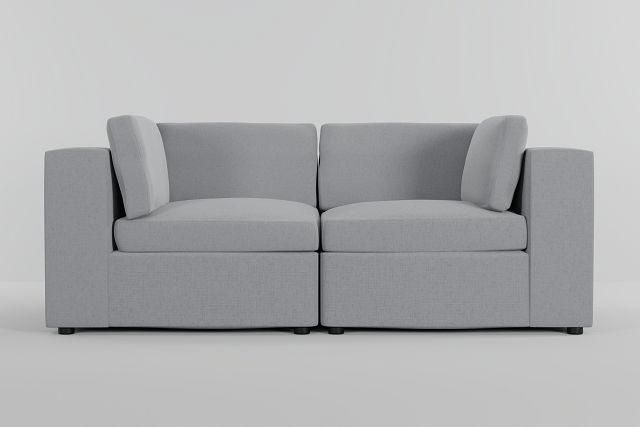 Destin Delray Light Gray Fabric 2 Piece Modular Sofa