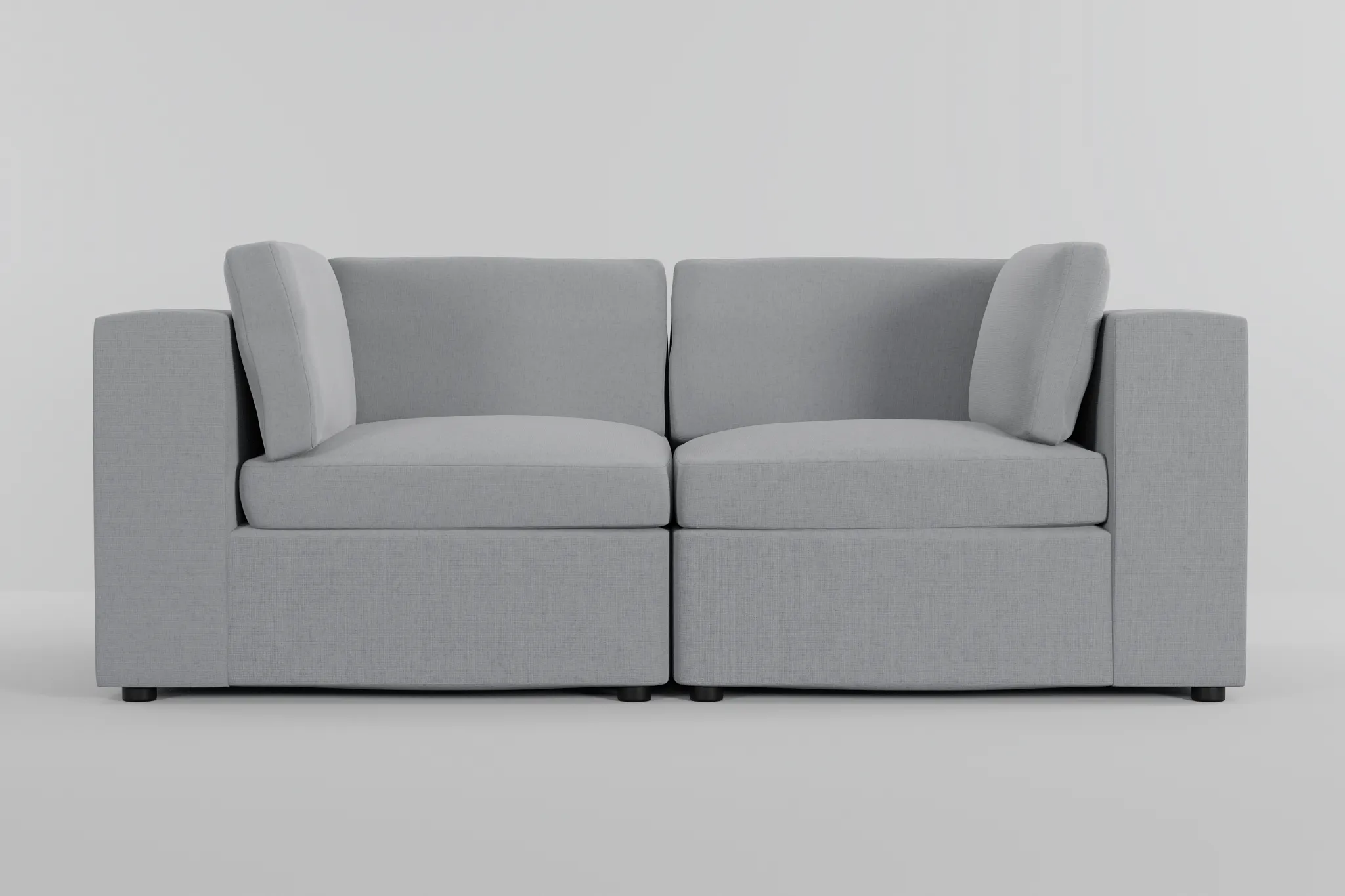 Destin Delray Light Gray Fabric 2-piece Modular Sofa