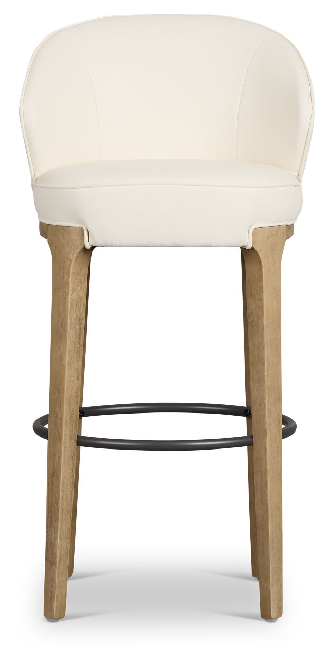 Libby Whitemicro 30" Upholstered Barstool