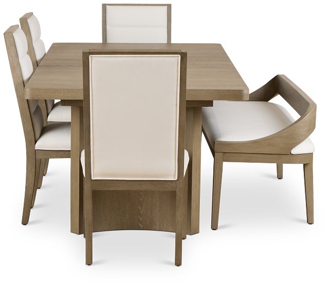 Soho Light Tone Uph Table, 4 Chairs & Bench