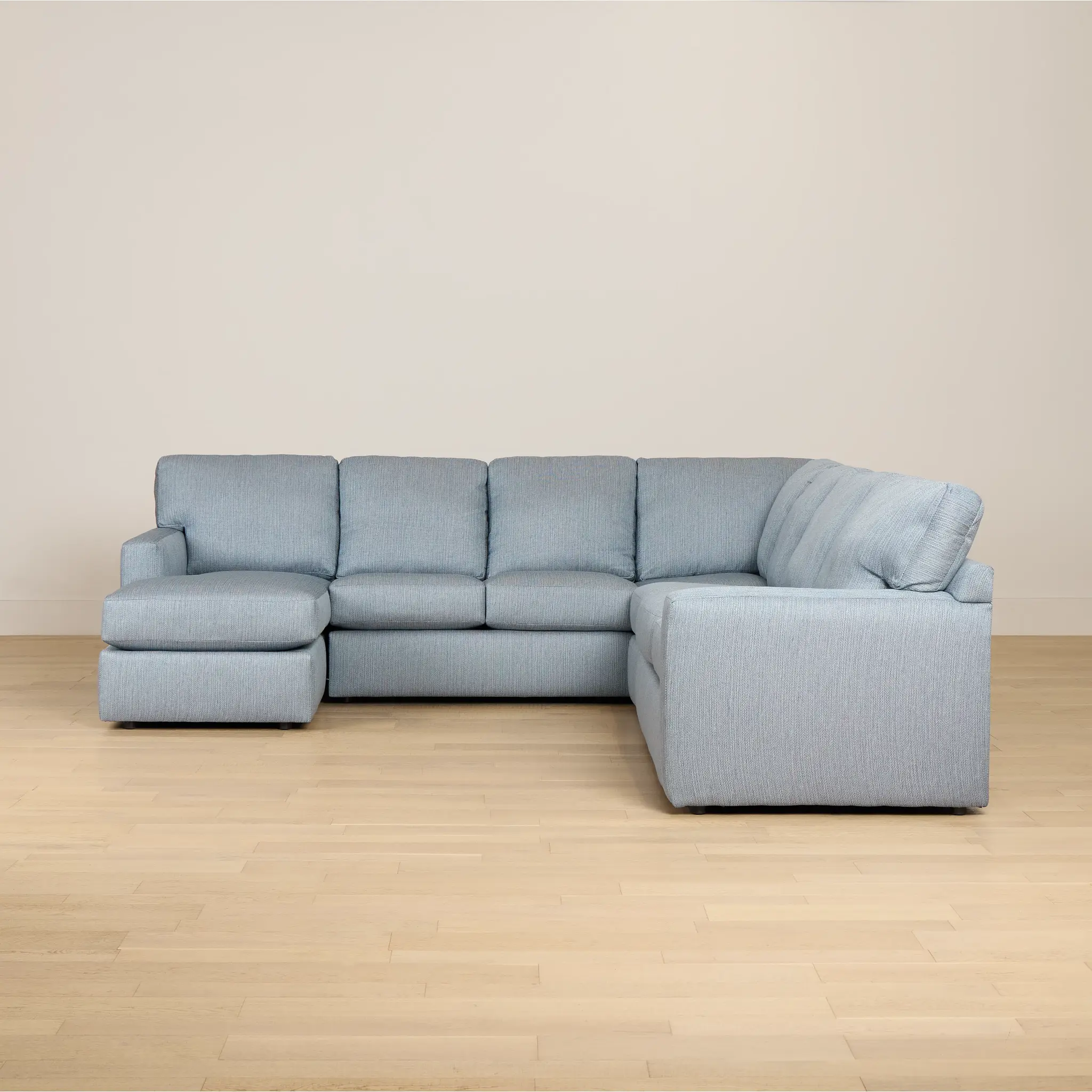 Rhodes Light Blue Fabric Large Left Chaise Sectional Rhodes Light Blue Fabric Large Left Chaise Sectional