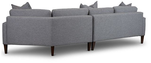 Morgan Dark Gray Fabric Right-arm Cuddler Sectional With Wood Legs