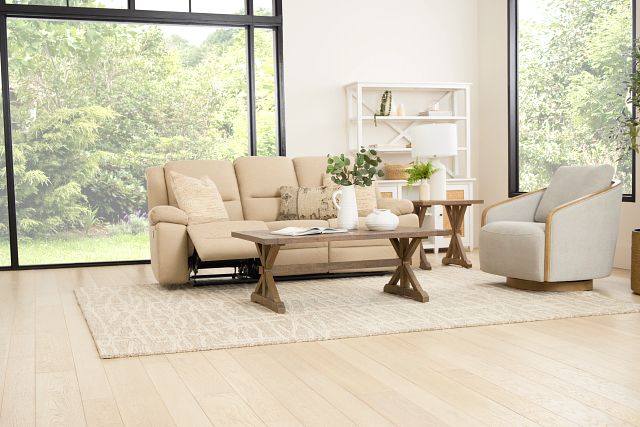 Peyton Beige Micro Reclining Sofa Living Room Reclining Sofas City Furniture
