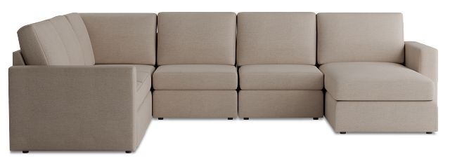 Citymod Beige Fabric Medium Right Chaise Sectional