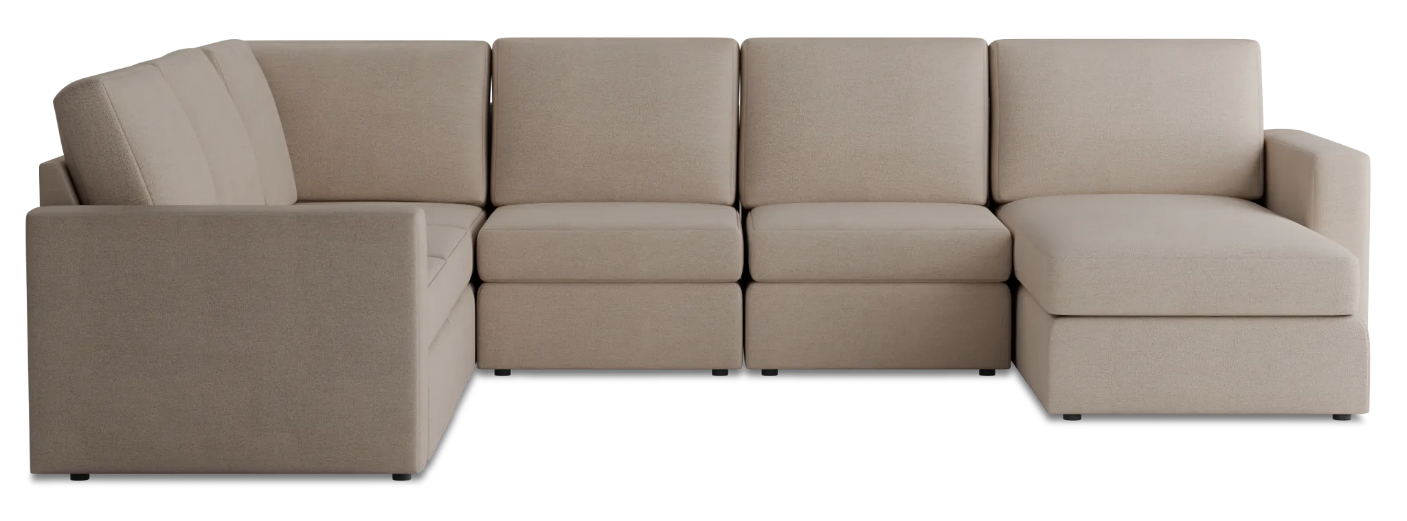 Citymod Beige Fabric Medium Right Chaise Sectional