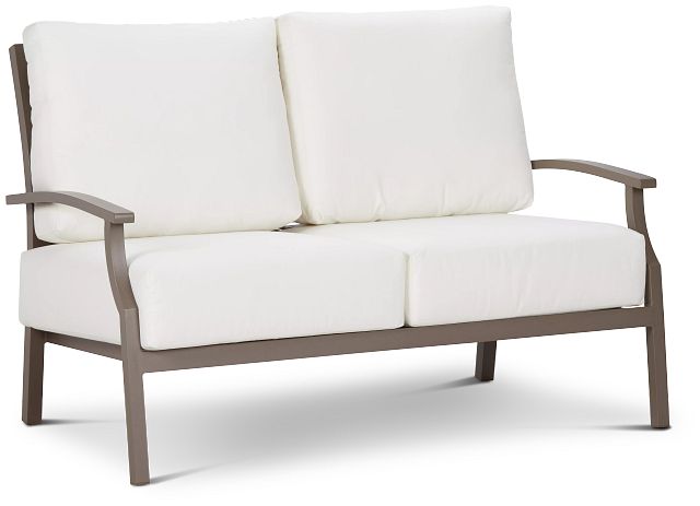 Raleigh White Aluminum Loveseat