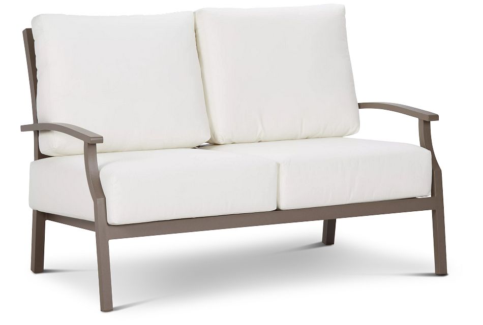 Raleigh White Aluminum Loveseat