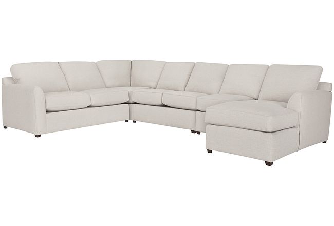 Asheville Light Taupe Fabric Large Right Chaise Sectional