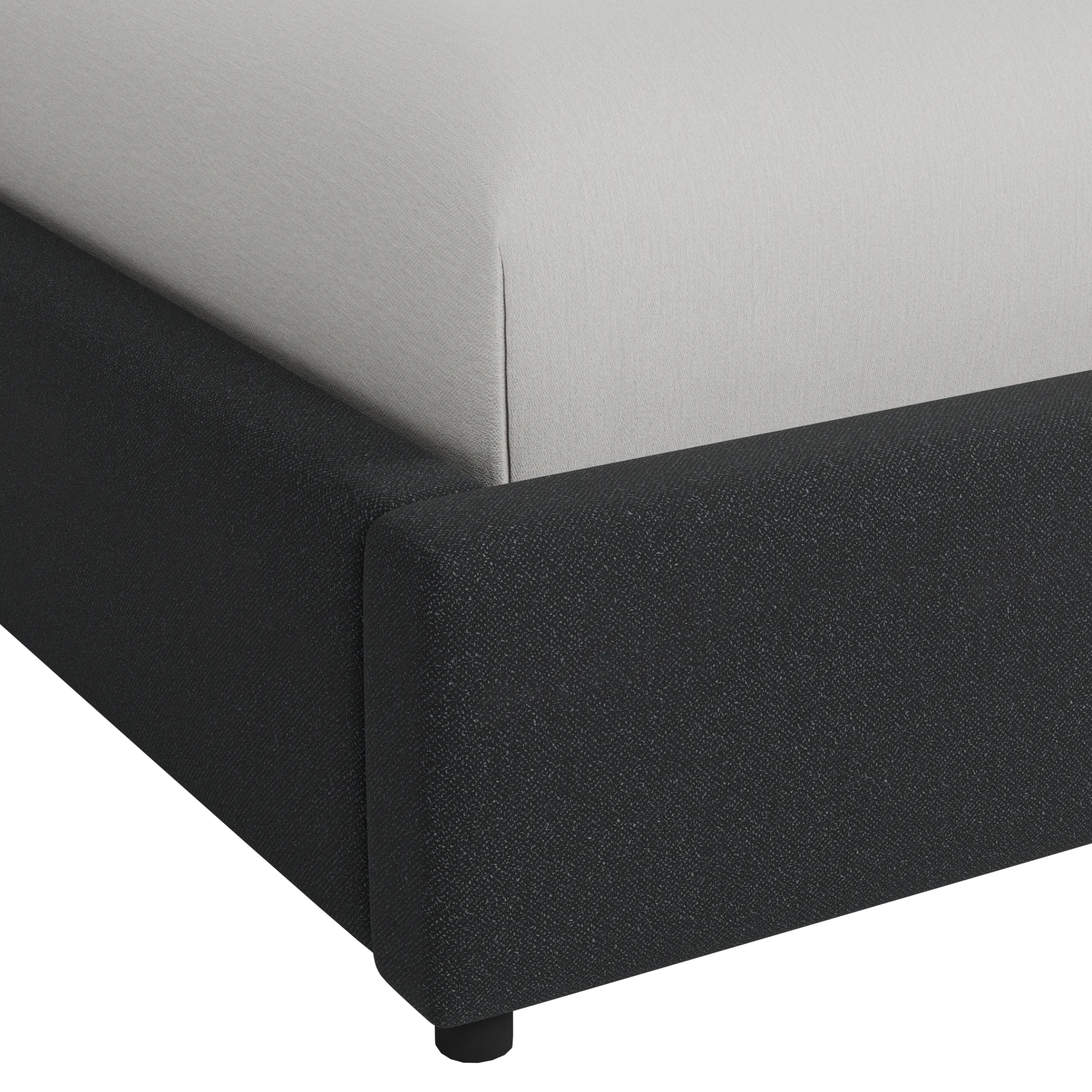 Grayton Elite Black 44" Upholstered Platform Bed