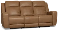 Colton Brown Micro Power Reclining Sofa W/ Power Headrest
