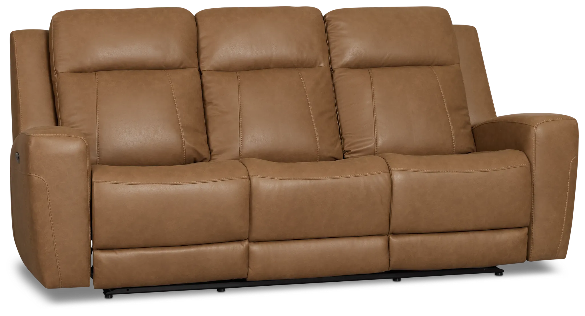 Colton Brown Micro Power Reclining Sofa W/ Power Headrest
