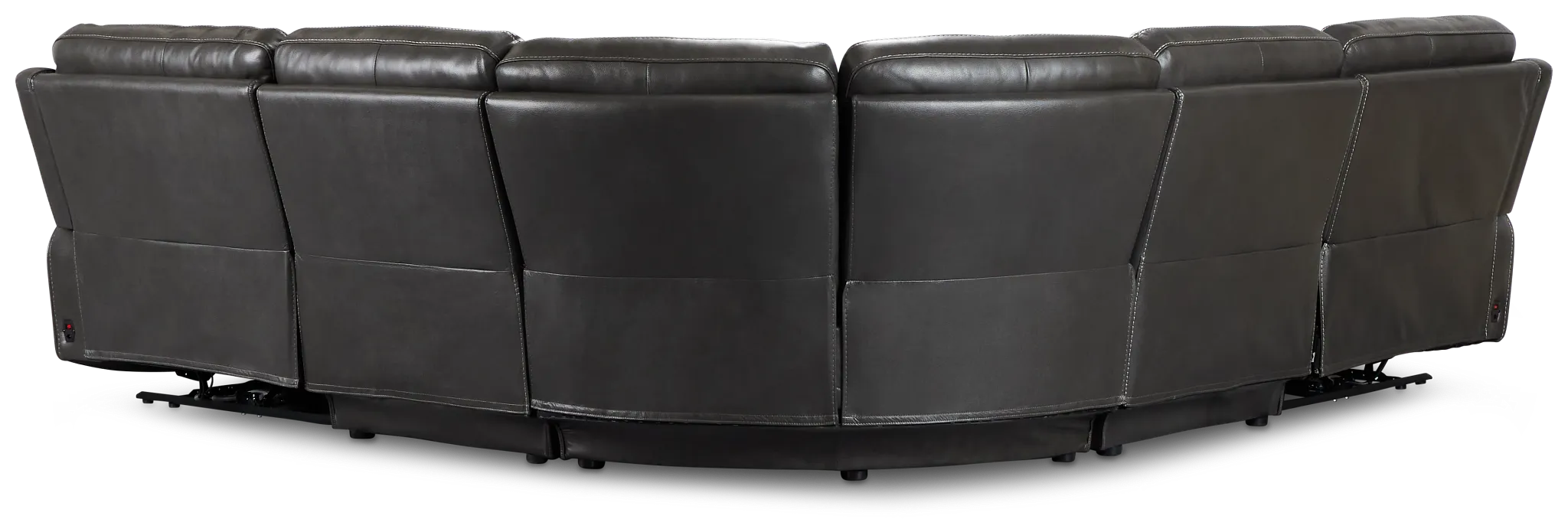 Benji Dark Gray Lthr/vinyl Small Two-arm Power Reclining Sectional